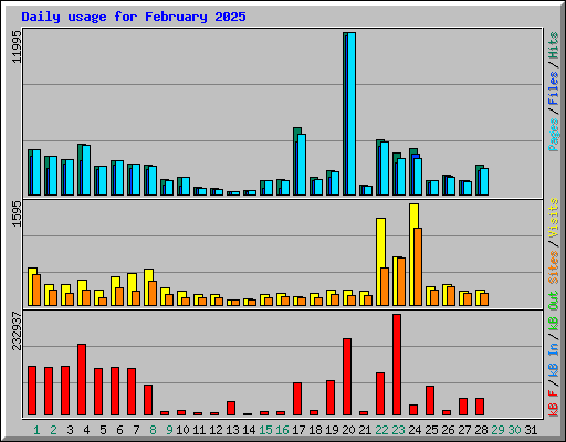 Daily usage for February 2025