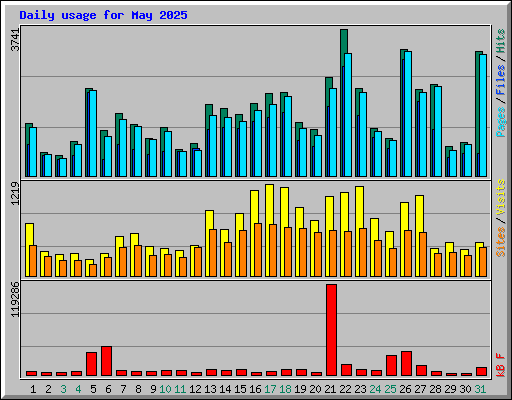 Daily usage for May 2025