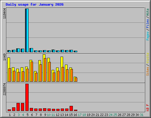 Daily usage for January 2026